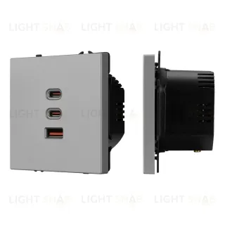 Механизм розетки с быстрой USB зарядкой Arlight SCT-NOBE-MUACC-SFPL-FC-IS (65W, QC3) 061838 061838