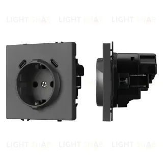 Механизм розетки с USB зарядкой Arlight SCT-NOBE-MUCC-SFPL-GR (230V, 16A) 061816 061816
