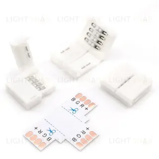 Комплект коннекторов Apeyron (Т-образный + 3 клипсы) для RGB светод ленты 12В IP20 подложка 10мм 09-09 09-09