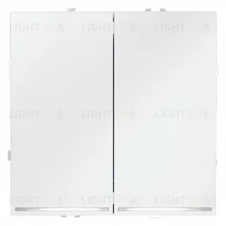 Выключатель двухклавишный с подсветкой Voltum S70 VLS020202 (белый матовый) VLS020202