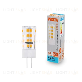Светодиодная лампа WOLTA 5Вт 6500K G4 кукуруза матовая WSTD-JC-220V5W6KG4-C WSTD-JC-220V5W6KG4-C