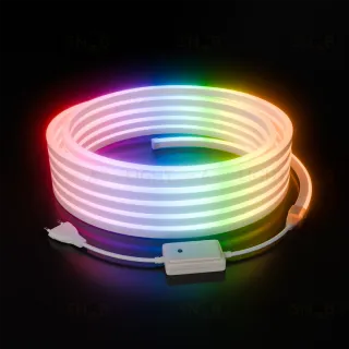 Комплект светодиодного неона Apeyron 220В, 6Вт/м, RGB, smd5050, 80д/м 10м IP65, с аксессуарами (контроллер, заглушка, крепеж - 10шт) 10-108 10-108