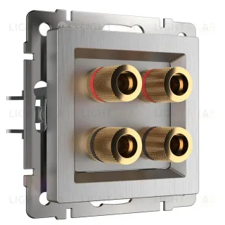 Акустическая розетка Werkel х4 серебряная рифленая WL09-AUDIOx4 4690389085024 4690389085024
