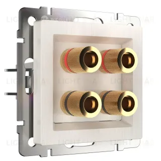 Акустическая розетка Werkel х4 перламутровый рифленый WL13-AUDIOx4 4690389124273 4690389124273