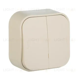 Выключатель двухклавишный Legrand Quteo 10A 250V слоновая кость 782232 782232