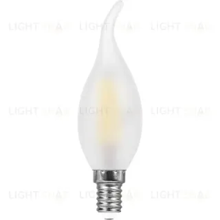 Лампа светодиодная филаментная Feron E14 11W 2700K Свеча на ветру Матовая LB-714 38009 38009