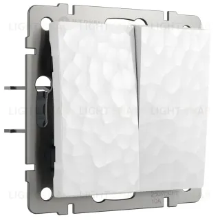 Выключатель Werkel Hammer двухклавишный проходной белый W1222001 4690389162398 4690389162398