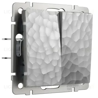Выключатель Werkel Hammer двухклавишный серебряный W1220006 4690389162299 4690389162299