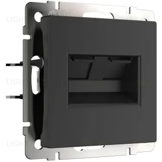 Розетка Werkel двойная Ethernet RJ-45 черный матовый W1182208 4690389157004 4690389157004