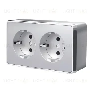 Розетка двойная с заземлением Werkel Gallant серебряный W5072106 4690389167188 4690389167188