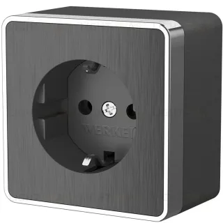 Розетка с заземлением Werkel Gallant графит рифленый W5071004 4690389164484 4690389164484