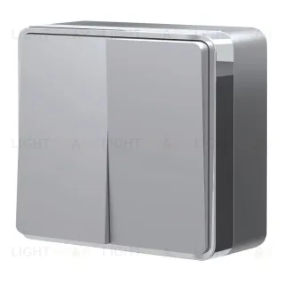Выключатель двухклавишный Werkel Gallant серебряный W5020006 4690389167102 4690389167102