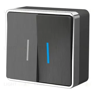 Выключатель двухклавишный с подсветкой Werkel Gallant графит рифленый W5020104 4690389164194 4690389164194
