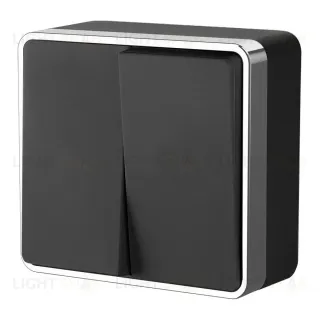 Выключатель двухклавишный Werkel Gallant черный/хром W5020035 4690389164163 4690389164163