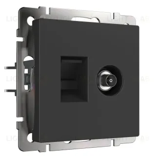Розетка Werkel TV/RJ-45 6 кат черный матовый W1181308 4690389174483 4690389174483