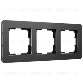 Рамка на 3 поста Werkel Platinum черный алюминий 4690389184482 W0032608 4690389184482
