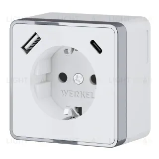 Розетка с заземлением, шторками и USB Werkel Gallant 4690389179594 W5071701 a057698 4690389179594