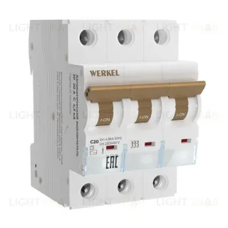 Автоматический выключатель 3P 20 A C 4,5 кА Werkel W903P204 4690389192814 a062527 4690389192814