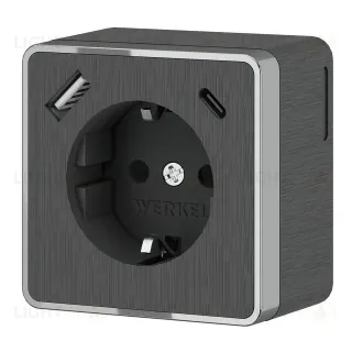 Розетка с заземлением, шторками и USB тип A+C Werkel Gallant W5071704 4690389179617 a057704 4690389179617
