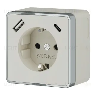 Розетка с заземлением, шторками и USB тип A+C Werkel Gallant W5071703 4690389179600 a057699 4690389179600