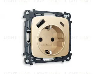 Комплект механизма розетки 2USB A+C 20W (быстрая зарядка) с/з Ambrella Volt Omega MO610010 MO610010