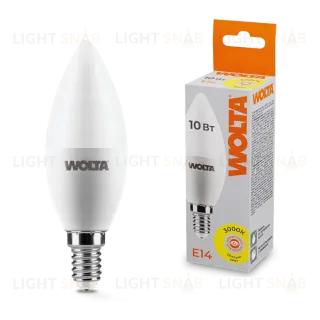 Светодиодная лампа WOLTA 10Вт 3000K E14 свеча матовая 25YC10E14 25YC10E14