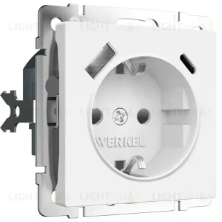 Розетка с/з со шторками и USB тип A+C Werkel W1171761 4690389213267 a069613 4690389213267
