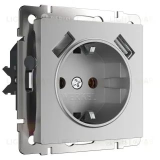 Розетка с заземлением, шторками и USBх2 Werkel W1171506 4690389164774 a050886 4690389164774