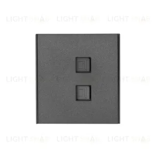 Розетка STRONG компьютерная двойная RJ45+RJ45 кат6 с/у графит KRANZ KR-78-0725-6 KR-78-0725-6