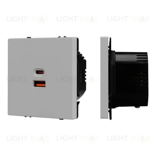 USB Розетка тип A+C софт-тач никель Arlight SCT-MUAC-SFPL-FC-IS (65W, QC3) 059447(1) 059447(1)