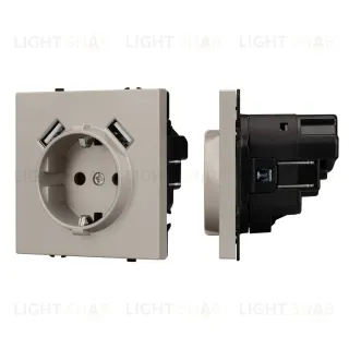 Розетка зк со шторками с USB тип А+А софт-тач кашемир Arlight SCT-MUAA-SFPL-CA (250V, 16A) 059442(1) 059442(1)