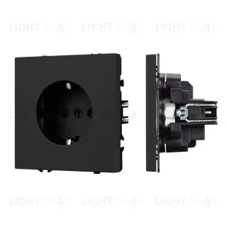 Розетка зк со шторками софт-тач черный оникс Arlight SCT-MEU-SFPL-BK (250V, 16A) 054277(1) 054277(1)
