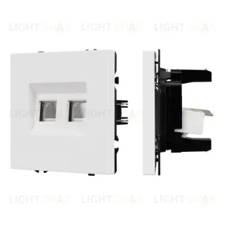 Розетка телефонная двойная софт-тач белый кварц Arlight SCT-MTL2-SFPL-WH (2хRJ-11, 4C) 054308(1) 054308(1)