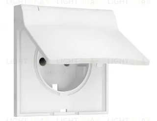Лицевая панель SIGMA (Белый Мягкое касание) для электрической розетки с/з со шторками и крышкой IP44 QUANT PRO Ambrella Volt SP8280 SP8280