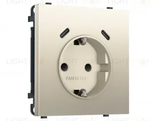 Комплект механизма электрической розетки SIGMA Шелк 2USB С+C 20W Ambrella Volt MS550510 (SP5505, PR165) MS550510