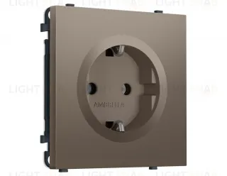 Комплект механизма электрической розетки SIGMA Темная бронза матовый 50Hz 2P+E с/з 16A-250V QUANT PRO Ambrella Volt MS636010 (SP6360, PR141) MS636010