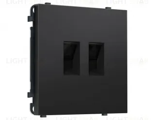 Комплект механизма компьютерной двойной розетки SIGMA Черный матовый RJ-45 Ambrella Volt MS812110 (SP8121, PR189) MS812110