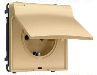 Комплект механизма электрической розетки SIGMA Золото Мягкое касание 50Hz 2P+E с/з с/ш и крышкой IP44 16A-250V QUANT PRO Ambrella Volt MS888010 (SP8880, PR141) MS888010