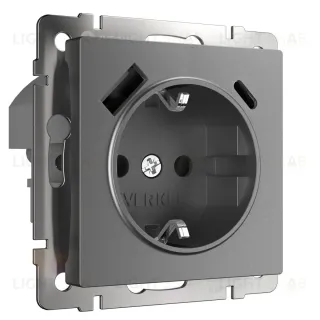 Розетка с заземлением, шторками и USB тип A+C Werkel W1171764 4690389194436 a063106 4690389194436