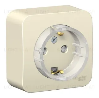 Розетка с/з со штор., (тонкая) 16А, 250В изолир. Пластина Systeme Electric Blanca наруж Молочная BLNRA111112 BLNRA111112