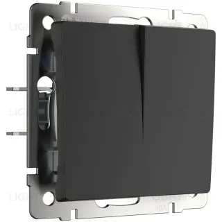 Выключатель Werkel двухклавишный проходной черный матовый W1122008 4690389156724 4690389156724