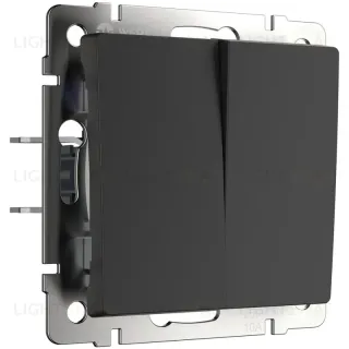 Выключатель Werkel двухклавишный проходной черный матовый W1122008 4690389156724 4690389156724