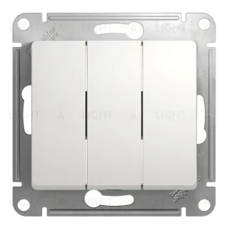 Выключатель 3-клавишный, сх.3, 10АХ Systeme Electric Glossa Бел GSL000131 GSL000131