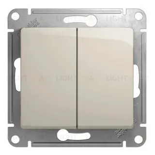Переключатель 2-клавишный, сх.6,10AX Systeme Electric Glossa Молочный GSL000965 GSL000965