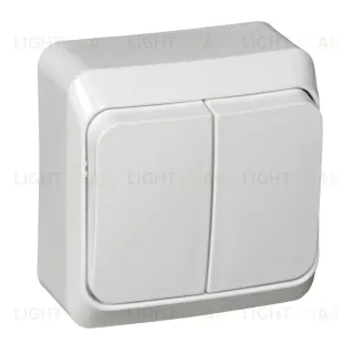 Выключатель 2-клавишный Systeme Electric Этюд наруж Бел BA10-002B BA10-002B