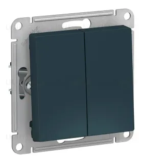 Выключатель 2-клавишный сх.5, 10АХ, механизм Systeme Electric AtlasDesign Изумруд ATN000851 ATN000851