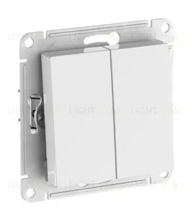 Выключатель 2-клавишный IP44, сх.6, 10АХ,мех., быстрозажим. клем. Systeme Electric AtlasDesign Aqua Белый ATN440151S ATN440151S