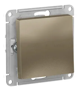 Кнопка нажимная сх.1, 10АХ, механизм Systeme Electric AtlasDesign Шампань ATN000515 ATN000515