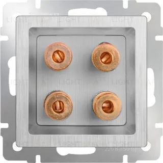 Акустическая розетка Werkel х4 серебряная рифленая WL09-AUDIOx4 4690389085024