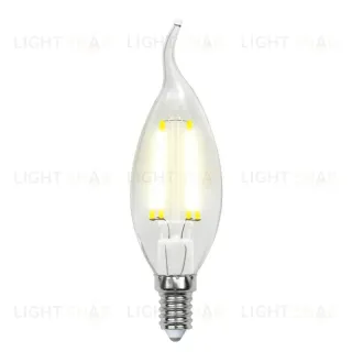 Лампа светодиодная филаментная (UL-00002229) Uniel E14 6W 4000K прозрачная LED-CW35-6W/NW/E14/CL GLA01TR